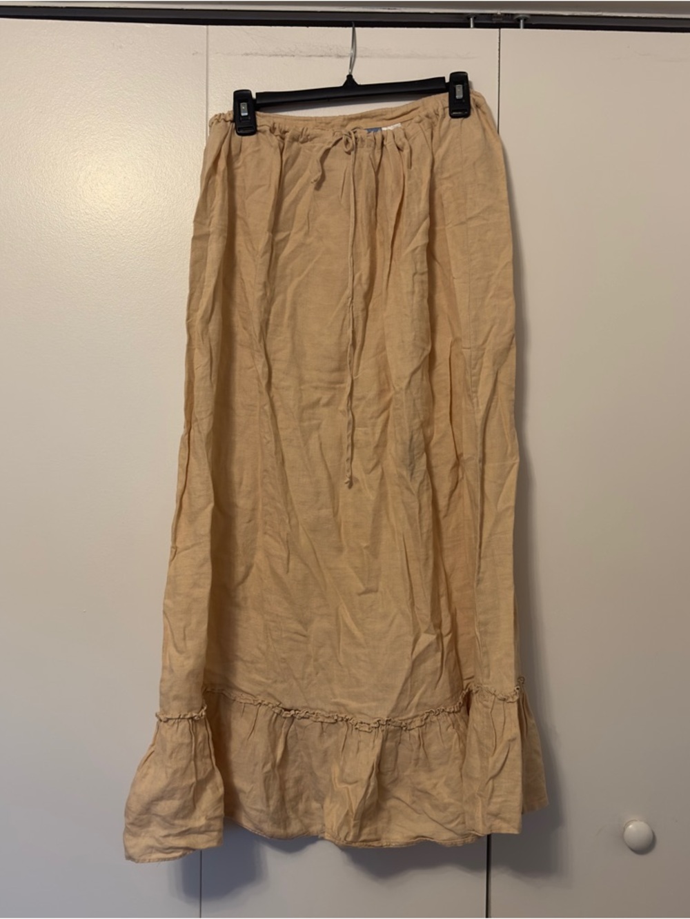 Acrobat Cream 100% Linen Maxi Skirt | Adjustable Waist